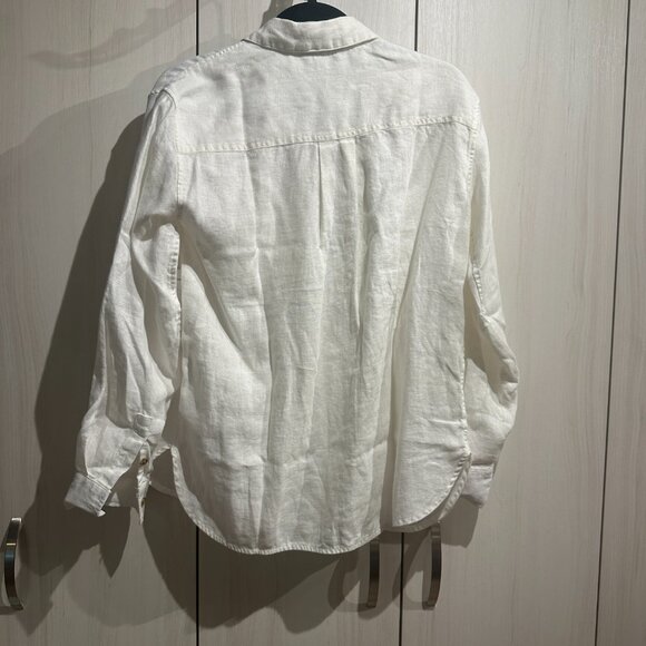 BNWT Athleta Retreat 100% Linen Shirt - XS Calla Lily - Picture 7 of 8